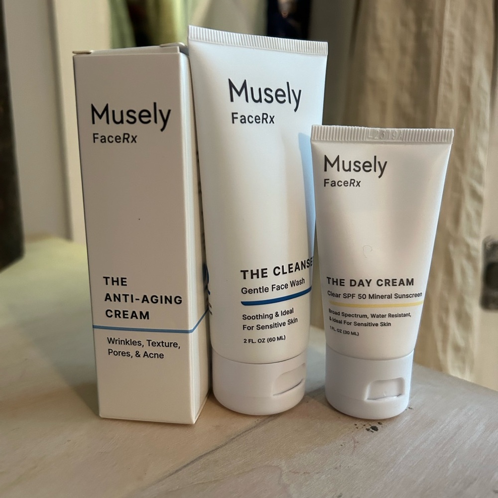 Musely anti-aging skin care set.